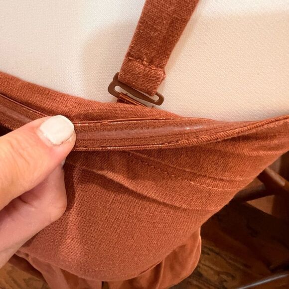 Joie Terracotta Linen Blend Midi Sundress Smocked Back Adjustable Straps Size 2 - Picture 9 of 10